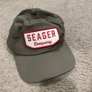 Seager Company Snapback Hat Brown Patch Logo Adjustable Trucker Workwear